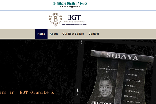BGT Granite and Tombstones website under development by digital solutions